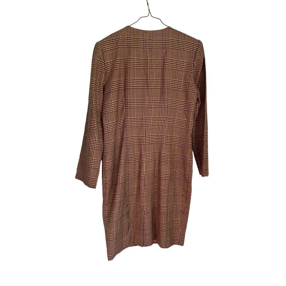 Vintage 80s Dress Wiggle Plaid Lined Career Vent Size‎ 6 - Picture 6 of 6